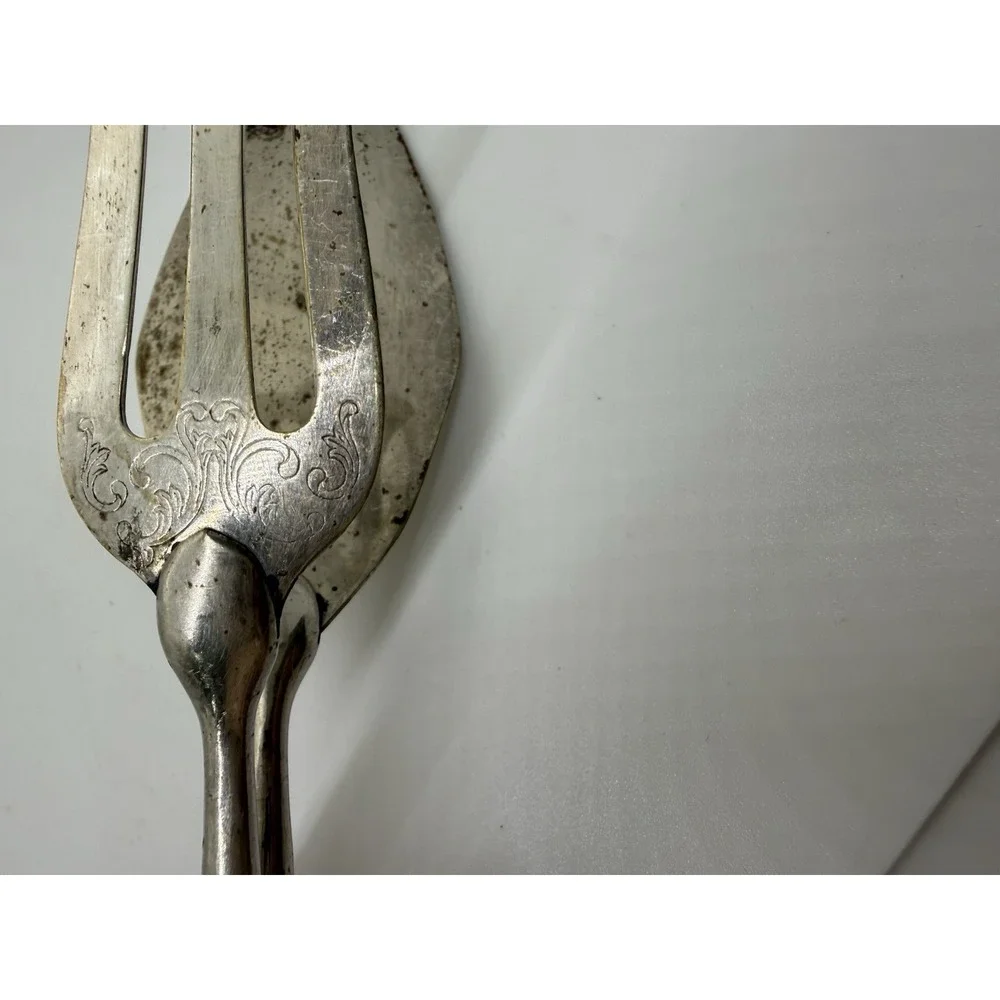Vintage Italy Silver Plated Scissors-Style Serving Tongs Salad Cake Sandwich